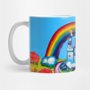 Castle Fantasy Floral Rainbow Landscape Mug